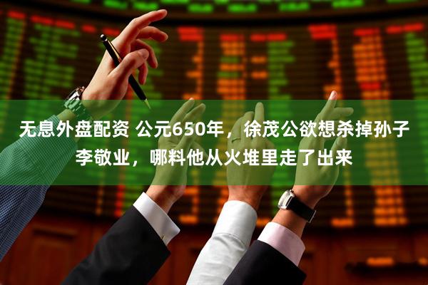 无息外盘配资 公元650年，徐茂公欲想杀掉孙子李敬业，哪料他从火堆里走了出来